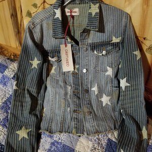 Driftwood Stars and Stripes Denim Jacket Size L